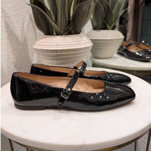 Copper Key Black Mary Jane Sweetie Flats Patent Leather Size 8.5